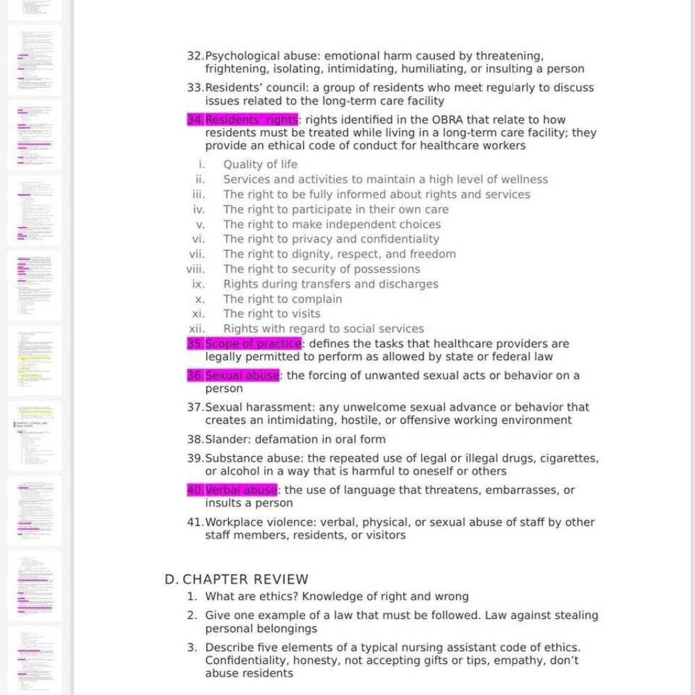 CNA State Test Study Guide - Picture 5 of 5